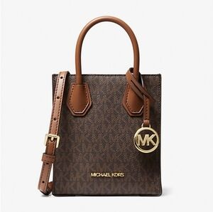 Michael Kors Mercer Extra-Small Logo and Leather Crossbody Bag